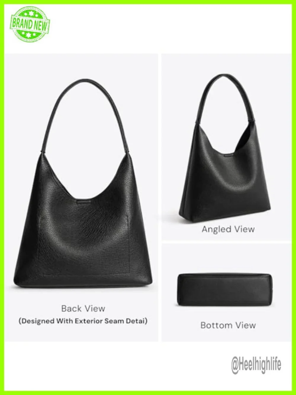 Small Slouchy Hobo Purse Vegan Leather Shoulder Bag Handbag